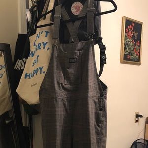 OBEY plaid overalls
